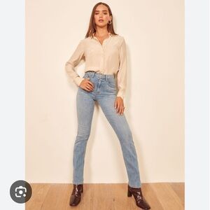 Reformation Audrey High Straight Jeans Cyprus Wash Size 27 NWT